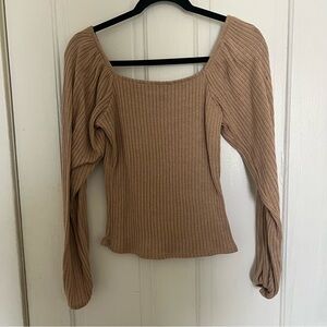 Backyard Roses Square Neck Long Sleeve Top